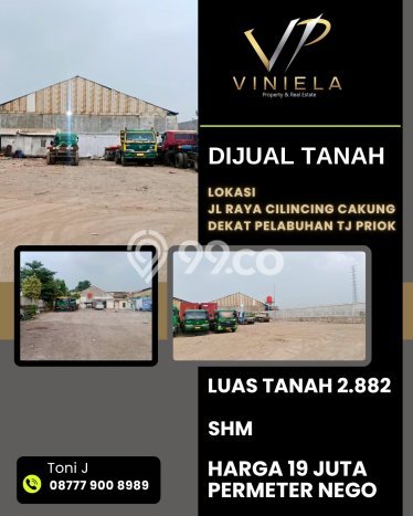 Tanah Strategis Dijual di Cilincing Jakarta Utara 2882m2 Tanah Strategis Dijual di Cilincing Jakarta Utara 2882m2