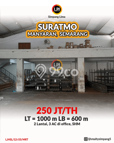 Gudang Disewa di Semarang dengan LB 600m2 Area Komersial Ramai Gudang Disewa di Semarang dengan LB 600m2 Area Komersial Ramai