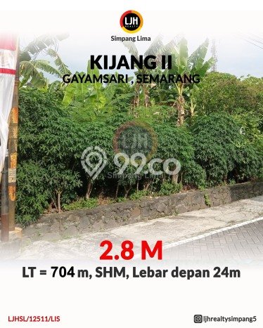 Tanah Dijual Lokasi Gayamsari, Semarang Luas 704m2 Legalitas Aman Tanah Dijual Lokasi Gayamsari, Semarang Luas 704m2 Legalitas Aman