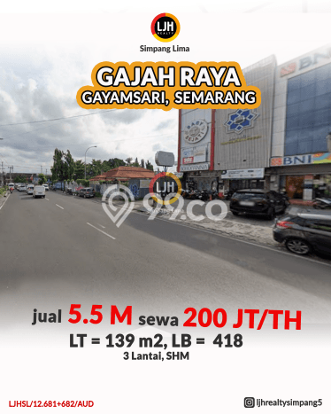 Ruko Paling Dicari LB 418m2 Dijual di Gayamsari Ruko Paling Dicari LB 418m2 Dijual di Gayamsari