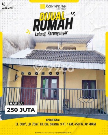 Dijual Rumah Siap Huni di Karanganyar Karanganyar Harga Rp 250 Juta LT 60m2 Dijual Rumah Siap Huni di Karanganyar Karanganyar Harga Rp 250 Juta LT 60m2
