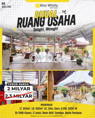 Unit Komersial Strategis di Selogiri, Wonogiri Potensi Cuan Besar Unit Komersial Strategis di Selogiri, Wonogiri Potensi Cuan Besar