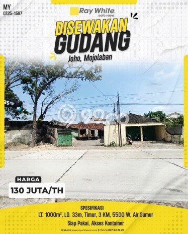 Gudang disewakan di Mojolaban Sukoharjo dengan luas bangunan 700m2 Gudang disewakan di Mojolaban Sukoharjo dengan luas bangunan 700m2