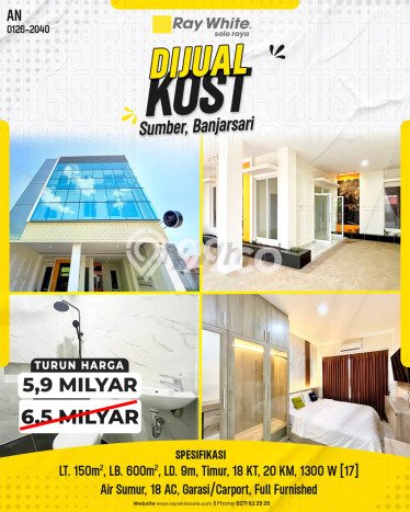 Peluang Investasi! Rumah Kost Dijual di Banjarsari, Solo, 18 KT, 20 KM, Luas 600m2 Peluang Investasi! Rumah Kost Dijual di Banjarsari, Solo, 18 KT, 20 KM, Luas 600m2