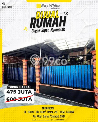 Jual Rumah Harga Miring Ngemplak Punya 2 Kamar & LT 100m2 Jual Rumah Harga Miring Ngemplak Punya 2 Kamar & LT 100m2