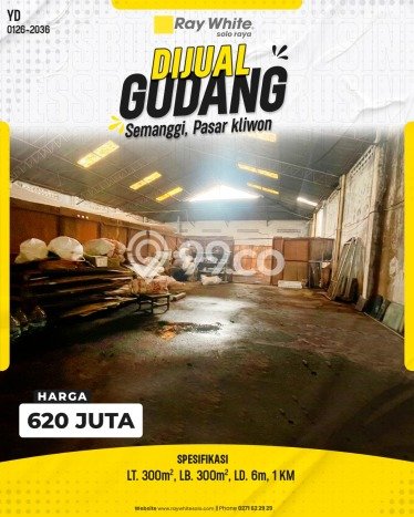Gudang Dijual Lokasi Emas di Pasar Kliwon Luas 300m2 Gudang Dijual Lokasi Emas di Pasar Kliwon Luas 300m2