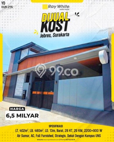 Rumah Kost Dijual di Jebres, Solo, Spesifikasi 28 KT, 29 KM, 480m2 Rumah Kost Dijual di Jebres, Solo, Spesifikasi 28 KT, 29 KM, 480m2