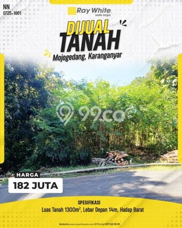 Tanah untuk Dijual di Mojogedang Karanganyar Luas 1300m2 Tanah untuk Dijual di Mojogedang Karanganyar Luas 1300m2