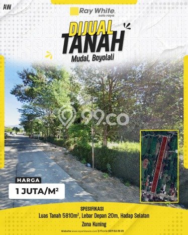 Tanah Siap Bangun Dijual di Boyolali Punya Luas 5810m2 Tanah Siap Bangun Dijual di Boyolali Punya Luas 5810m2