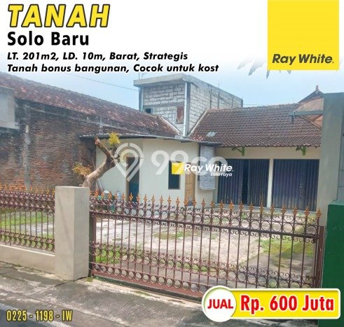 Tanah Kavling untuk Dijual di Solo Baru Solo 201m2 Tanah Kavling untuk Dijual di Solo Baru Solo 201m2