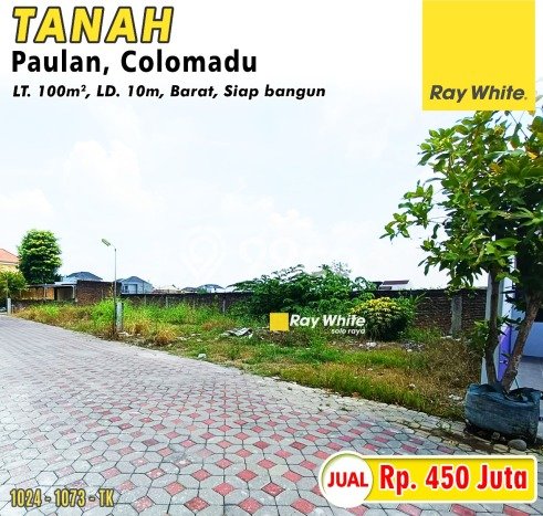 Tanah Dijual Lokasi Colomadu, Karanganyar Luas 100m2 Legalitas Aman Tanah Dijual Lokasi Colomadu, Karanganyar Luas 100m2 Legalitas Aman