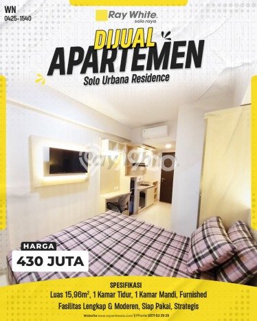 Hunian Apartemen 1 KT 1 KM Dijual di Jebres Solo, Luas 15m2 Hunian Apartemen 1 KT 1 KM Dijual di Jebres Solo, Luas 15m2
