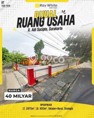 Komersial Bagus LT 2870m2 LB 800m2 Dijual di Jajar Solo Komersial Bagus LT 2870m2 LB 800m2 Dijual di Jajar Solo