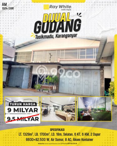 Gudang Bagus LT 1329m2 LB 1700m2 Dijual di Tasikmadu Karanganyar Gudang Bagus LT 1329m2 LB 1700m2 Dijual di Tasikmadu Karanganyar