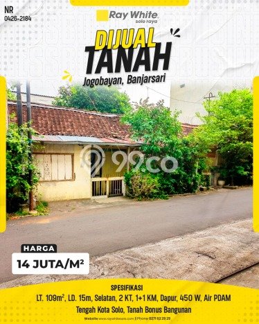 Tanah Dijual Lokasi Banjarsari, Surakarta Luas 109m2 Legalitas Aman Tanah Dijual Lokasi Banjarsari, Surakarta Luas 109m2 Legalitas Aman