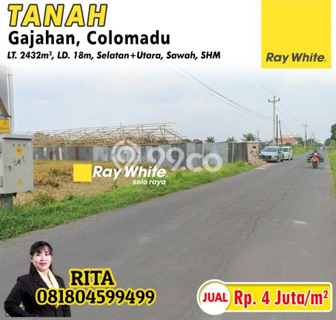 Lahan Dijual Lokasi Colomadu, Karanganyar dengan Luas Tanah 2423m2 dan Status SHM Lahan Dijual Lokasi Colomadu, Karanganyar dengan Luas Tanah 2423m2 dan Status SHM