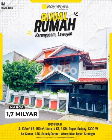 Dijual Cepat Rumah Bagus Siap Huni LB 150m2 di Laweyan, Surakarta Dijual Cepat Rumah Bagus Siap Huni LB 150m2 di Laweyan, Surakarta