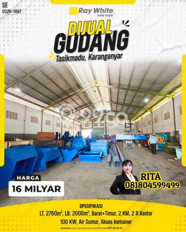 Gudang Komersial Dijual di Tasikmadu Karanganyar LT 2760m2 & LB 2000m2 Gudang Komersial Dijual di Tasikmadu Karanganyar LT 2760m2 & LB 2000m2