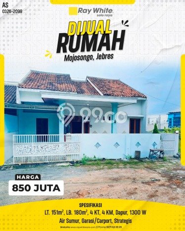 For Sale Rumah 4 Kamar Lokasi Ideal Nyaman dan Strategis di Jebres For Sale Rumah 4 Kamar Lokasi Ideal Nyaman dan Strategis di Jebres