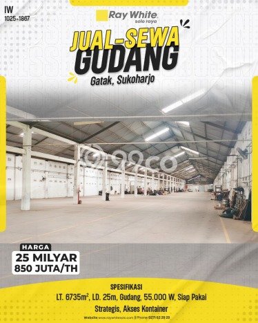 Unit Gudang Dijual di Gatak Sukoharjo 6735m2 Unit Gudang Dijual di Gatak Sukoharjo 6735m2
