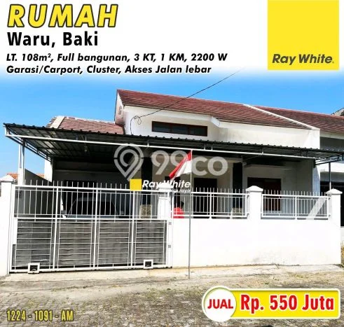 Dijual Cepat Rumah Favorit Siap Huni LB 108m2 di Baki, Sukoharjo Dijual Cepat Rumah Favorit Siap Huni LB 108m2 di Baki, Sukoharjo
