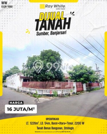 Kavling Tanah Dijual di Banjarsari Solo Spesifikasi 1226m2 Kavling Tanah Dijual di Banjarsari Solo Spesifikasi 1226m2