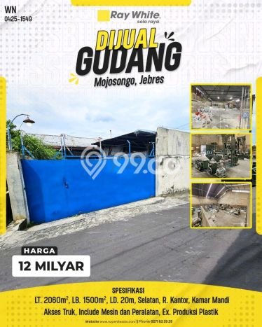 Gudang Paling Dicari LB 1500m2 Dijual di Jebres Gudang Paling Dicari LB 1500m2 Dijual di Jebres