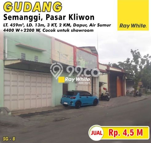 Untuk Dijual Gudang di Semanggi Solo LT 459m2 / LB 300m2 Untuk Dijual Gudang di Semanggi Solo LT 459m2 / LB 300m2