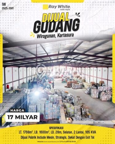 Gudang Dijual di Kartasura LT 10768m2, LB 1600m2 untuk Investasi Gudang Dijual di Kartasura LT 10768m2, LB 1600m2 untuk Investasi
