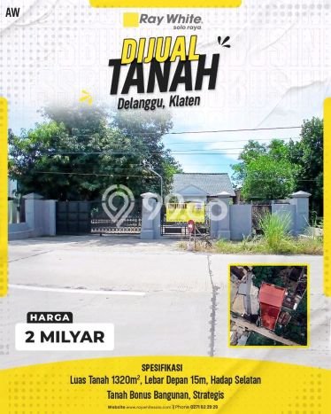 Lahan Kosong Dijual di Klaten Tengah, Klaten, Luas 1320m2 Area Strategis Lahan Kosong Dijual di Klaten Tengah, Klaten, Luas 1320m2 Area Strategis