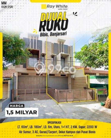 Untuk Dijual Ruko di Banjarsari Solo LT 60m2 / LB 180m2 Untuk Dijual Ruko di Banjarsari Solo LT 60m2 / LB 180m2