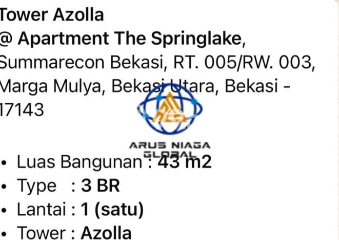 Apartemen Disewakan 3 Kamar Hemat Siap Huni di Bekasi, Luas 45m2 Apartemen Disewakan 3 Kamar Hemat Siap Huni di Bekasi, Luas 45m2