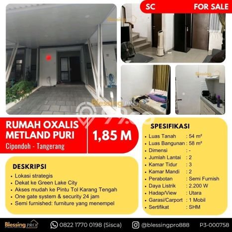 Rumah Minimalis 3 KT di Metland Puri Jakarta Barat Semi Furnished Rumah Minimalis 3 KT di Metland Puri Jakarta Barat Semi Furnished