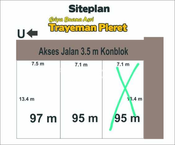Tanah Dijual Lokasi Bantul, Bantul Luas 95m2 Legalitas Aman Tanah Dijual Lokasi Bantul, Bantul Luas 95m2 Legalitas Aman