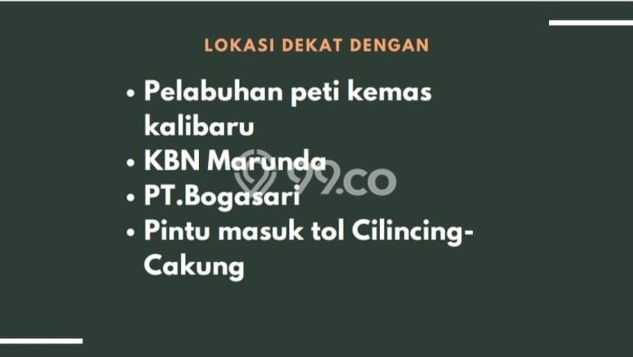 Gudang Komersial Dijual di Cilincing Jakarta Utara LT 15m2 & LB 0m2 Gudang Komersial Dijual di Cilincing Jakarta Utara LT 15m2 & LB 0m2