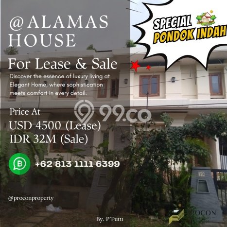 Hunian 6 Kamar Lengkap Dikontrakkan di Pondok Indah Harga Kompetitif Hunian 6 Kamar Lengkap Dikontrakkan di Pondok Indah Harga Kompetitif