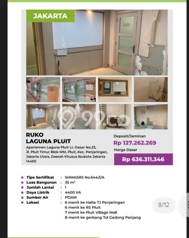 Unit Ruko Dijual di Jakarta Utara LT 35m2 & LB 35m2 Unit Ruko Dijual di Jakarta Utara LT 35m2 & LB 35m2