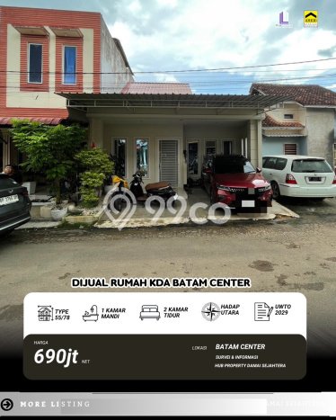 Rumah Minimalis 2 Kamar LT 78m2 di Batam Centre Rumah Minimalis 2 Kamar LT 78m2 di Batam Centre
