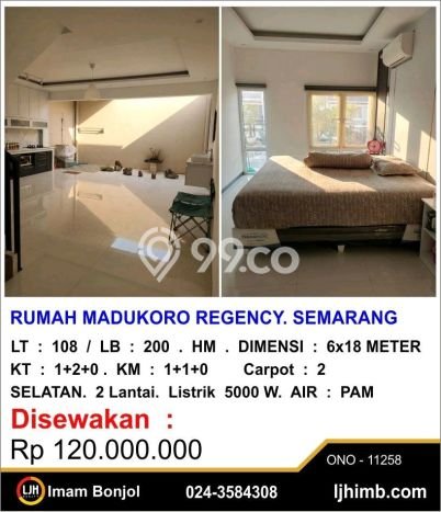 Rumah sewa siap pakai 3 Kamar Tidur di Puri Anjasmoro, Semarang Rumah sewa siap pakai 3 Kamar Tidur di Puri Anjasmoro, Semarang