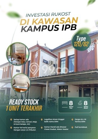Rumah Kost Dijual Lokasi Dramaga, Bogor, 8 Kamar Tidur, 8 Kamar Mandi, 120m2 Rumah Kost Dijual Lokasi Dramaga, Bogor, 8 Kamar Tidur, 8 Kamar Mandi, 120m2