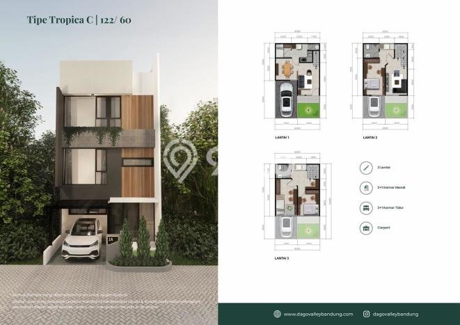 Rumah Minimalis 3 KT di Dago Bandung Unfurnished Rumah Minimalis 3 KT di Dago Bandung Unfurnished