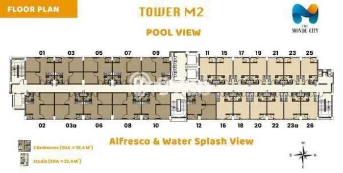 Apartemen Terjangkau Dijual di Batam 0 KT & 1 KM Apartemen Terjangkau Dijual di Batam 0 KT & 1 KM