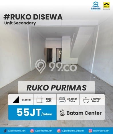 Disewakan Ruko komersial di Batam Kota luas bangunan 60m2 Disewakan Ruko komersial di Batam Kota luas bangunan 60m2