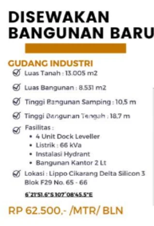 Disewakan Gudang di Pusat Kota Bekasi Ramai Strategis Disewakan Gudang di Pusat Kota Bekasi Ramai Strategis