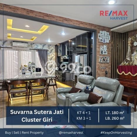 Ready to Use! Luxury House LT 180m2 Desain Elegan di Suvarna Sutera Ready to Use! Luxury House LT 180m2 Desain Elegan di Suvarna Sutera