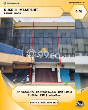 Unit Ruko Dijual di Pedurungan Semarang Luas Tanah 93m2, Luas Bangunan 285m2 Unit Ruko Dijual di Pedurungan Semarang Luas Tanah 93m2, Luas Bangunan 285m2