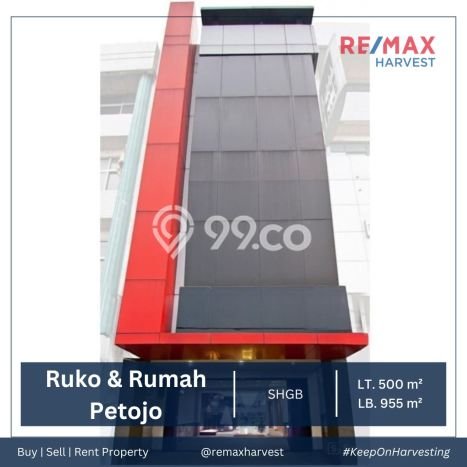 Dijual! Ruko di Petojo Jakarta Pusat LT 500m2 / LB 955m2 Kawasan Bisnis Dijual! Ruko di Petojo Jakarta Pusat LT 500m2 / LB 955m2 Kawasan Bisnis