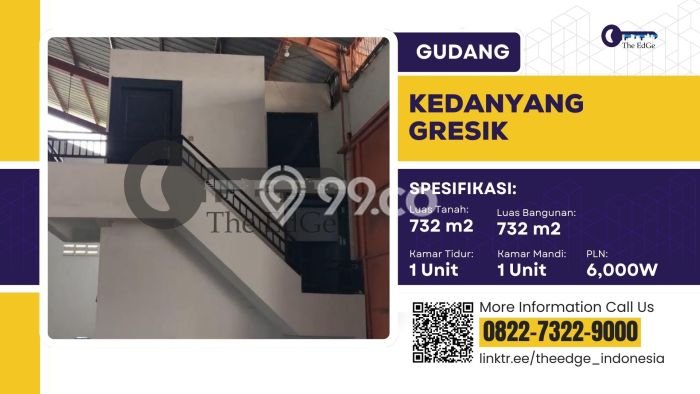 Area Ramai! Gudang Dijual di Kebomas untuk Bisnis Luas Bangunan 732m2 Area Ramai! Gudang Dijual di Kebomas untuk Bisnis Luas Bangunan 732m2