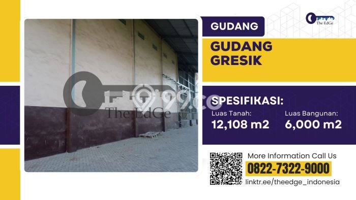 Unit Gudang Dijual di Menganti Gresik Luas Tanah 12108m2, Luas Bangunan 6000m2 Unit Gudang Dijual di Menganti Gresik Luas Tanah 12108m2, Luas Bangunan 6000m2