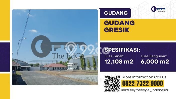 Unit Gudang Dijual di Menganti Gresik Luas Tanah 12108m2, Luas Bangunan 6000m2 Unit Gudang Dijual di Menganti Gresik Luas Tanah 12108m2, Luas Bangunan 6000m2